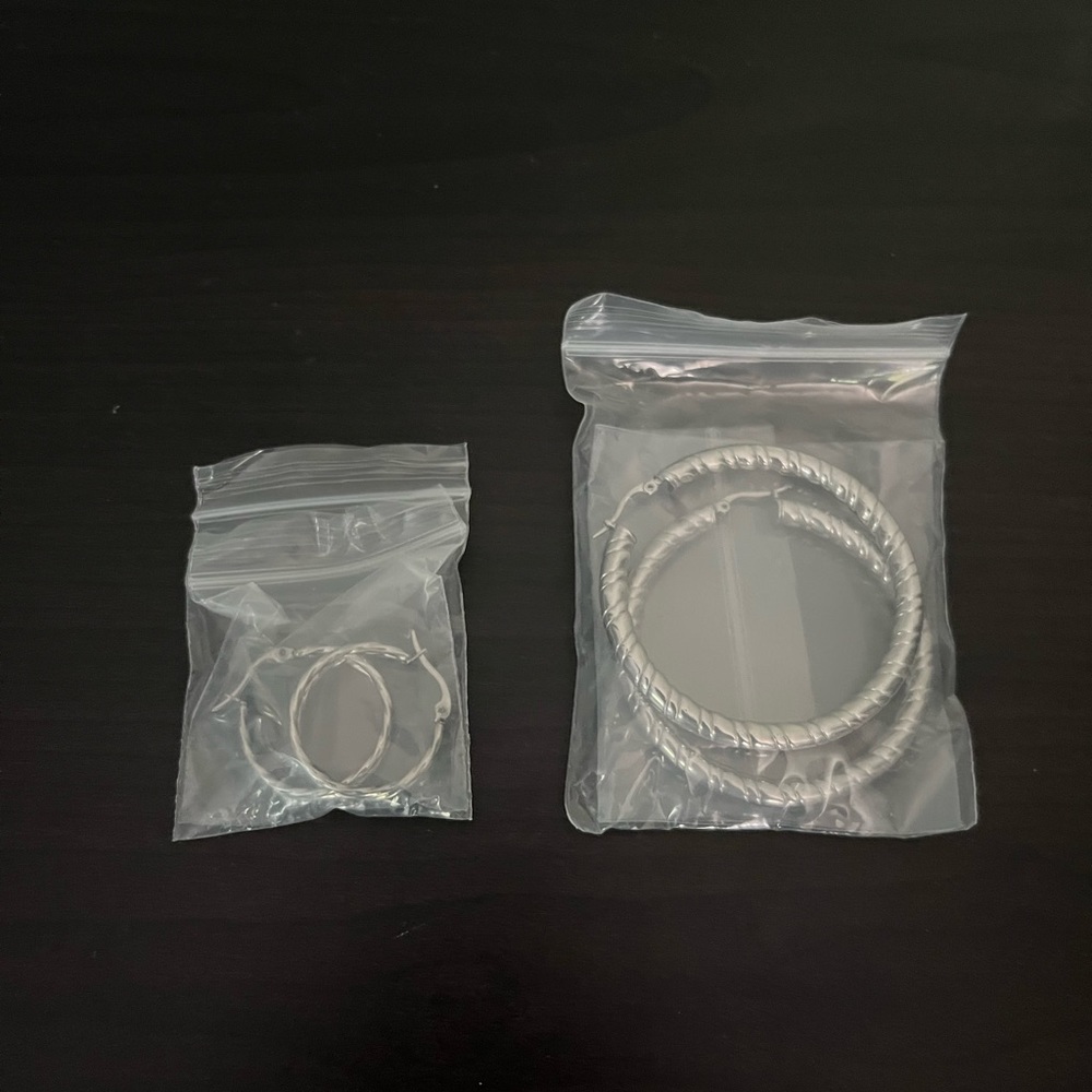 Silver hoop earrings